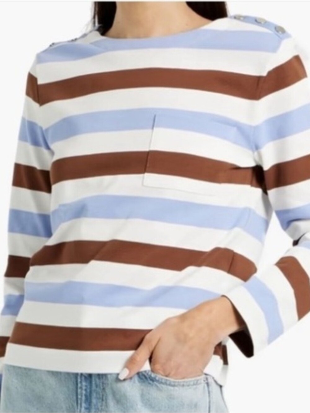 Veronica Beard Hovey Stripe Top size Small